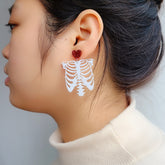 Love White Skull Skeleton Earrings